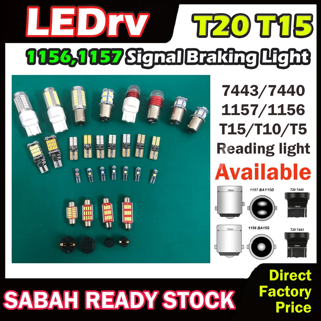 LED Meter Bulb 1156 1157 7443 7440 T20 T15 T10 T5 B8.5D T4.7 T4.2 T3 ...