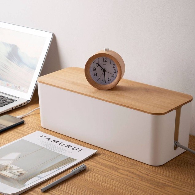 D0094 Ready Stock Muji Wooden Cable Management Box Cable Storage Box