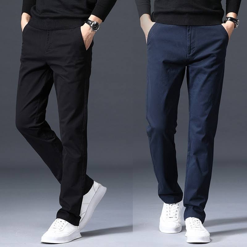 （32-58）Man Cotton Long Pants Elastic Plus Size /Regular Fit / Casual ...