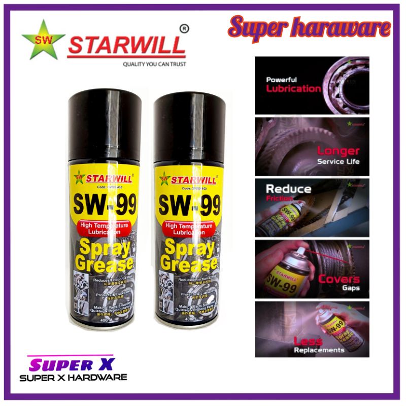 Starwill SW99 Spray Grease (400ml)/Grease spray/grease spray for ...