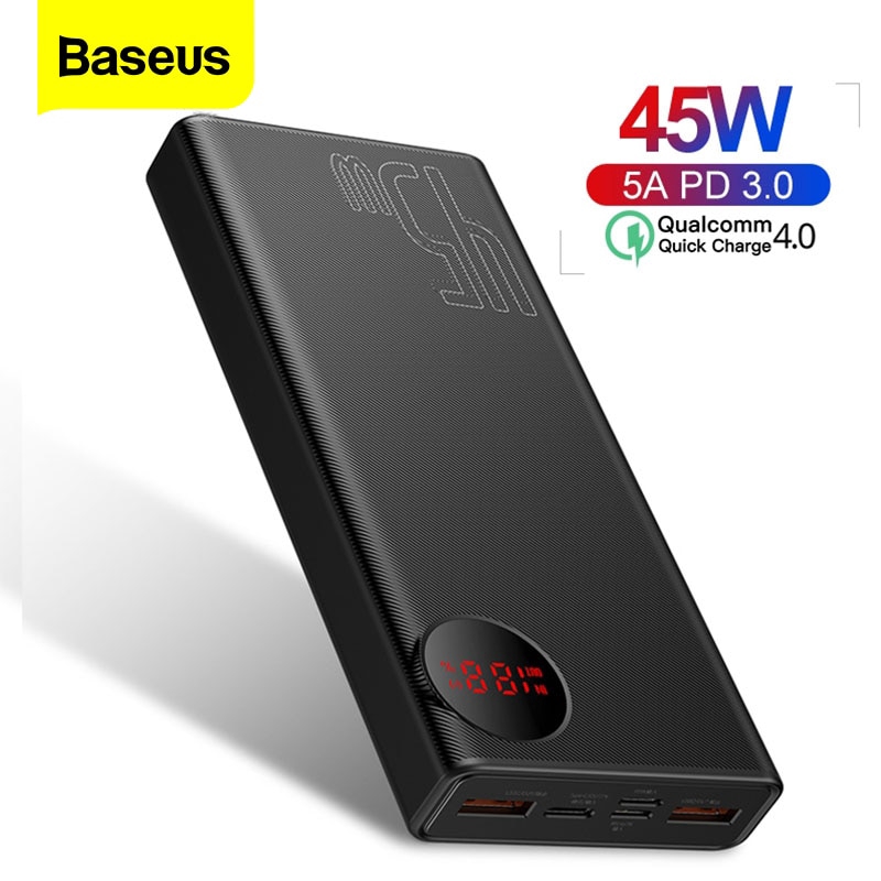 Baseus 30000mAh Power Bank PD 20W Portable Charging External Battery  Charger Pack 20000mAh Powerbank For iPhone Xiaomi PoverBank