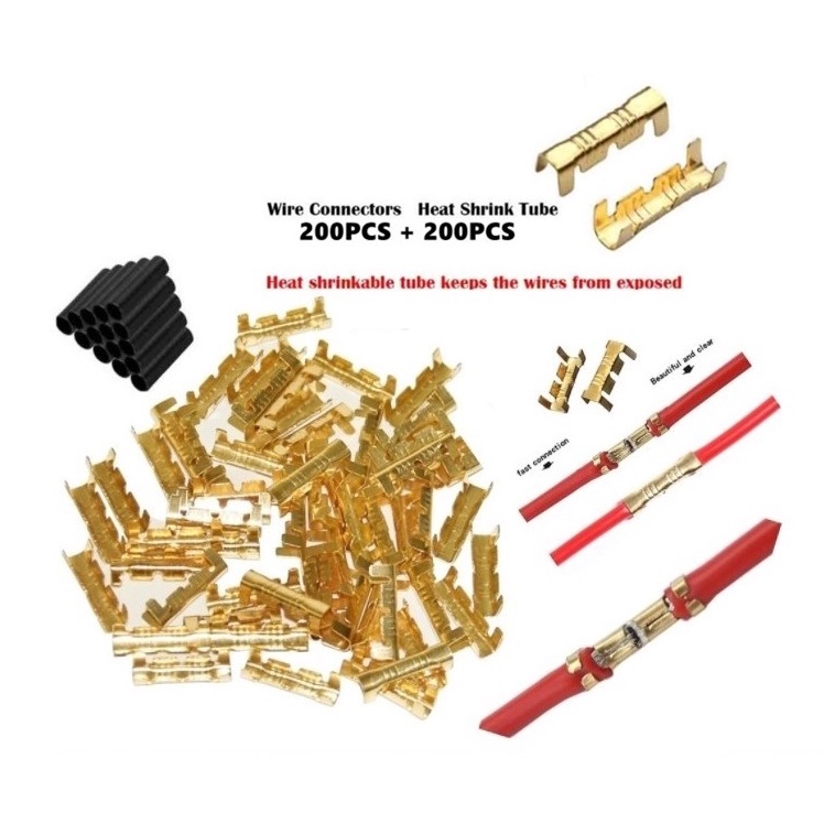 400PCS 453 U-Shaped Terminal Tab Cold Inserts Wire Connector Crimp ...