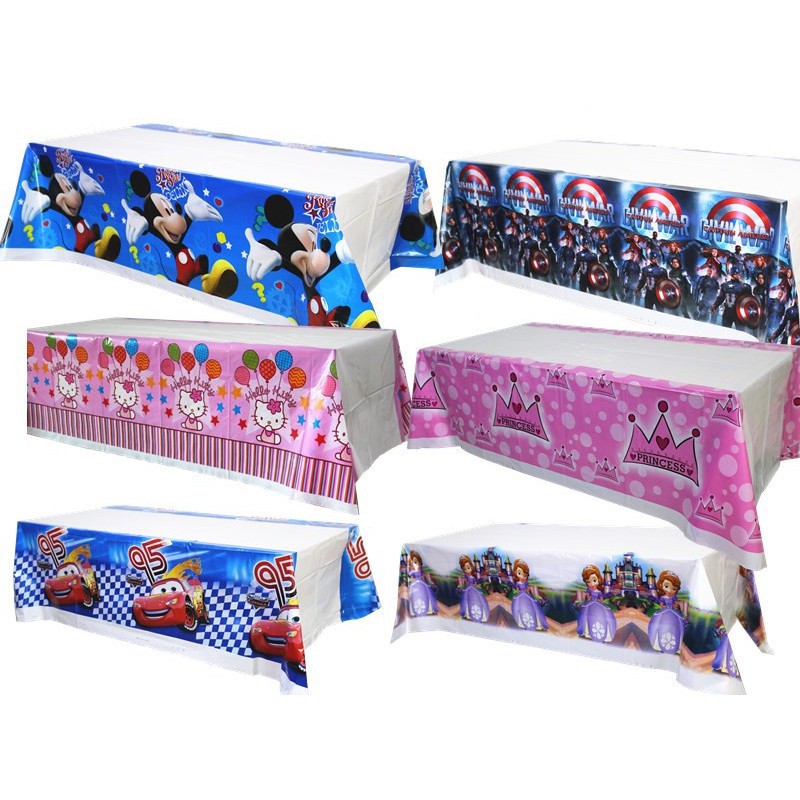 [Msia Ready Stock] Birthday Party Table Cover Disposable Plastic Table