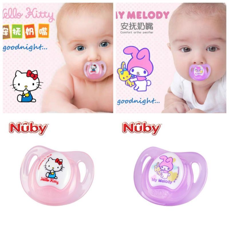 Nuby Comfort Orthodontic Pacifier Hello Kitty/My Melody Design 0-6m ...