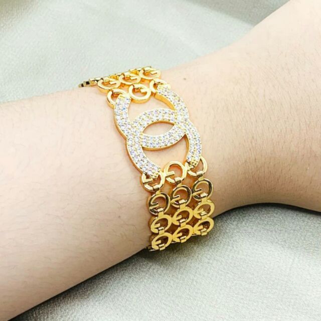 🔥🔥24K Gold Plated Bracelet Gelang Tangan Bulgari Chanell Diamond🔥🔥 ...