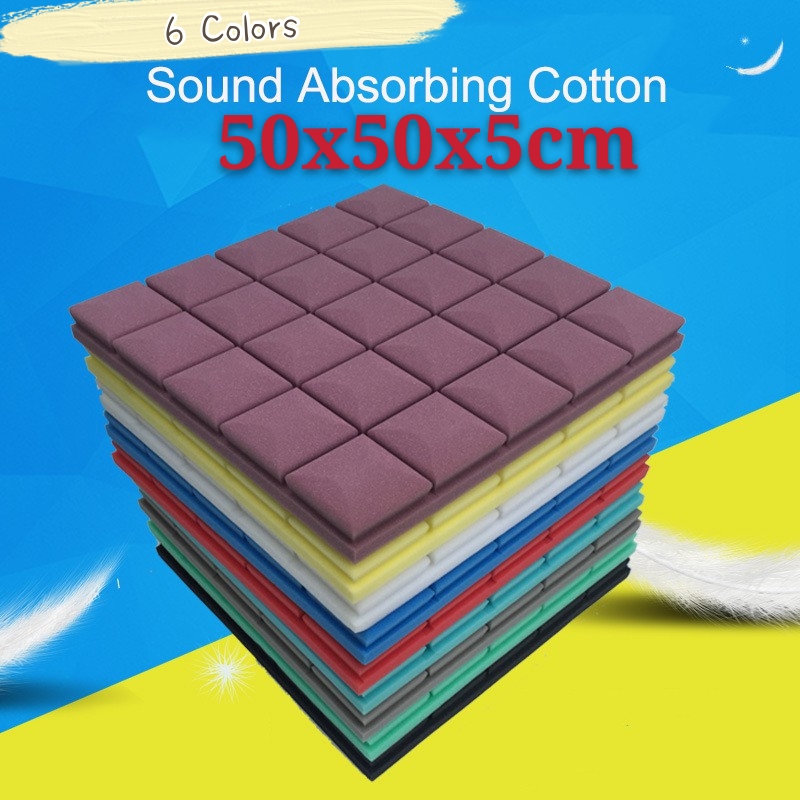 1/5 PCS 50x50x5cm Wall Foam Home Decor Acoustic Soundproof Sound Stop ...