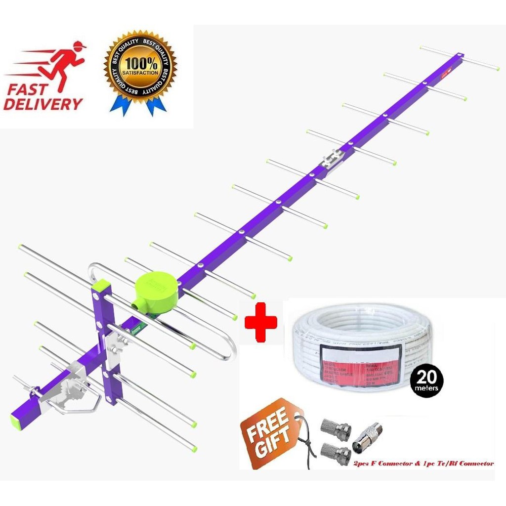 Thaisat Digital Antenna MYTV 14e with 20mtr RG6 Cable Shopee Malaysia