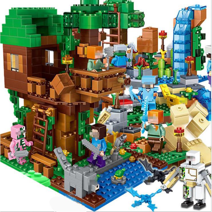 【TikTok Hot Style】Minecraft Series Building Blocks Set Villages Tree ...