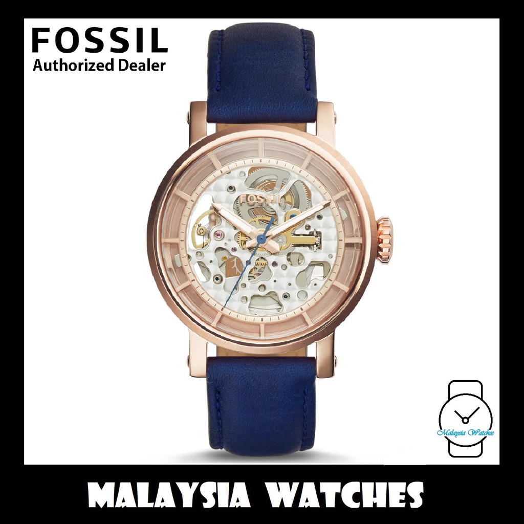 OFFICIAL WARRANTY Fossil ME3086 Original Boyfriend Automatic Navy Leather Watch 2 Years International Warranty Shopee Malaysia