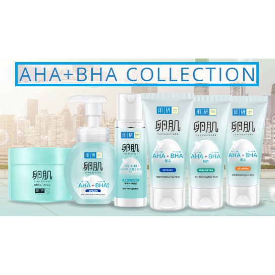 Hada Labo AHA BHA (Foaming Wash, Mild Peeling Lotion, Exfoliate, Oil