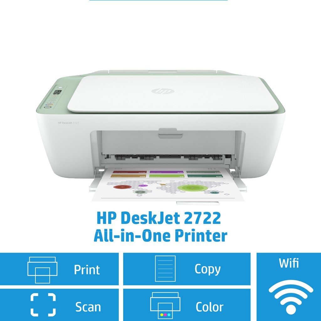 (Ready Stock ) HP DeskJet 2722 (Print/Scan/Copy/Wireless/67 ink) Allin
