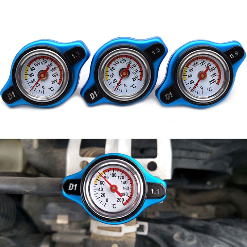 D1 Spec Radiator Cap with Meter Water Temp Gauge (Alloy + Silicone