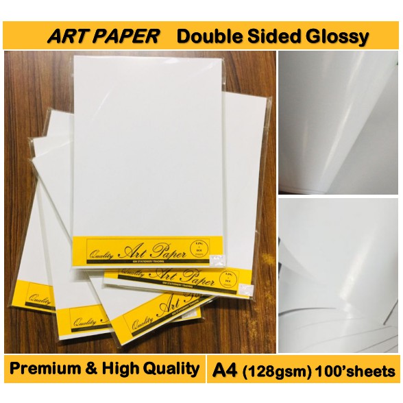 Art Paper 128gsm Double Sided Glossy A4 & A3 Kertas Kad Kertas Licin