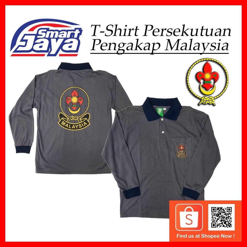 T-Shirt Pengakap Sekolah Lengan Panjang/Seragam Sekolah/Uniform Sekolah ...