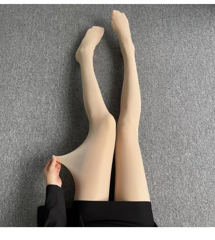 Steel Stockings Female Water Gloss Mask Sexy Black Silk Oily Pantyhose ...