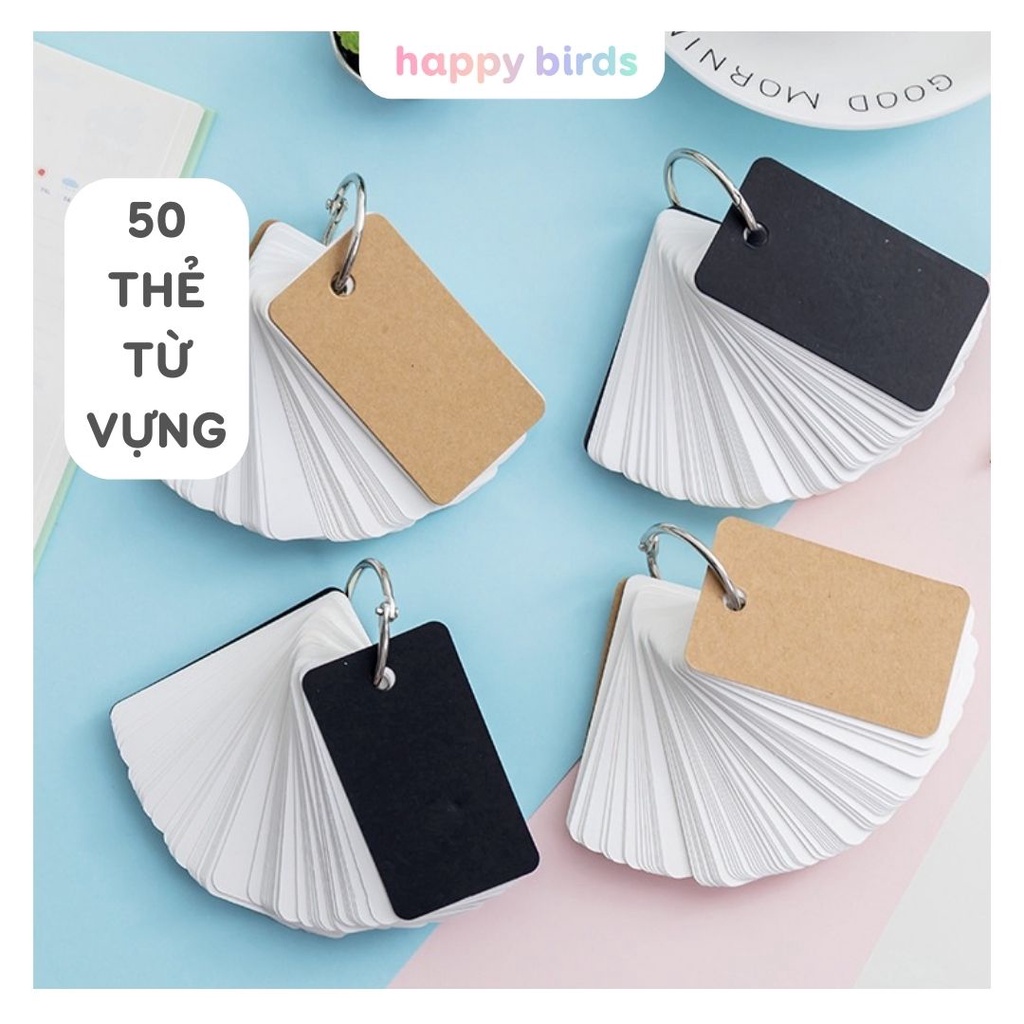 Flashcard white vocabulary learning cards 50 sheets 4x7cm vocabulary ...