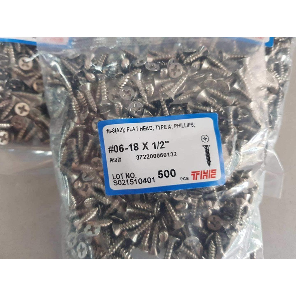 R11 - 100 pcs x Stainless steel screws (#06-18 x 1/2”) | Shopee Malaysia