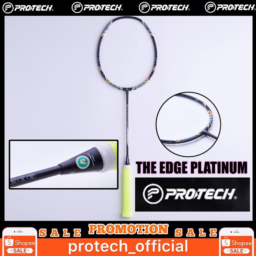 PROTECH THE EDGE PLATINUM RACKET RACQUET (FREE GRIP + FREE STRING ...