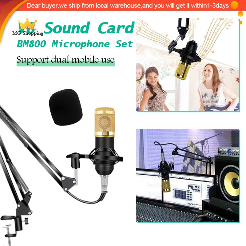 BM800 Condenser Microphone Kit With V8 Multifunctional Live Sound