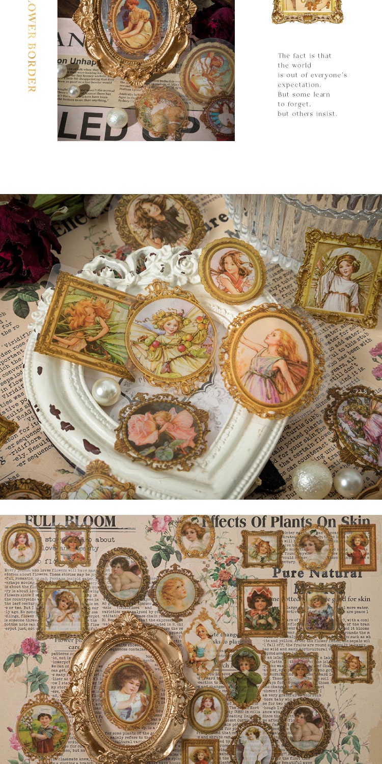 Journamm 30pcs/pack Vintage Character PET Stickers Set Aesthetic ...