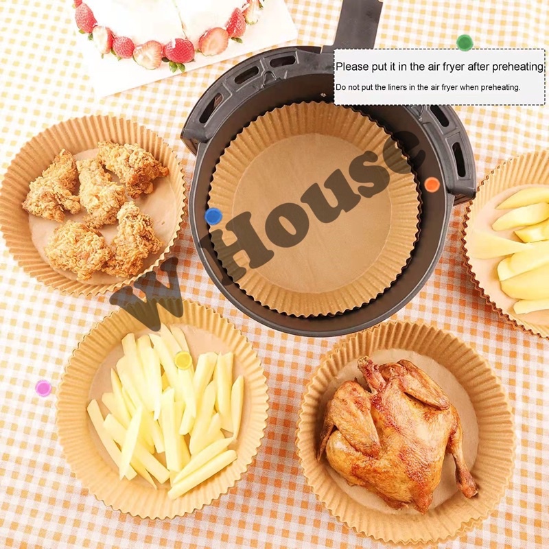 30pcs Air Fryer Liners, Round Silicone Baking Parchment Paper Sheets,  Non-stick Fryer Basket Mats, Fda Approved