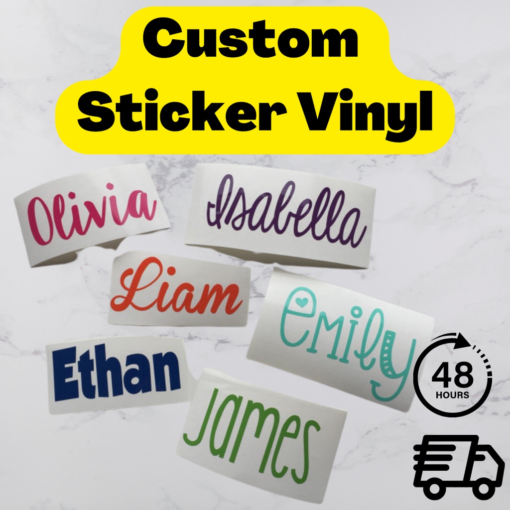 Sticker Custom Name / Type / Font - Thermos / Kereta / Motor ...