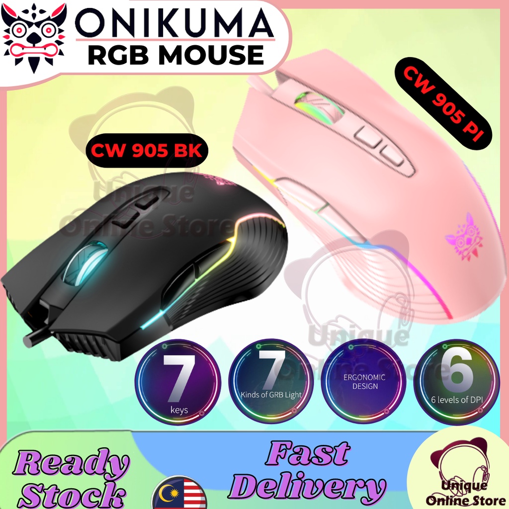 ONIKUMA CW905 Configurable RGB LED Light Gaming Mouse Wired USB Optical ...