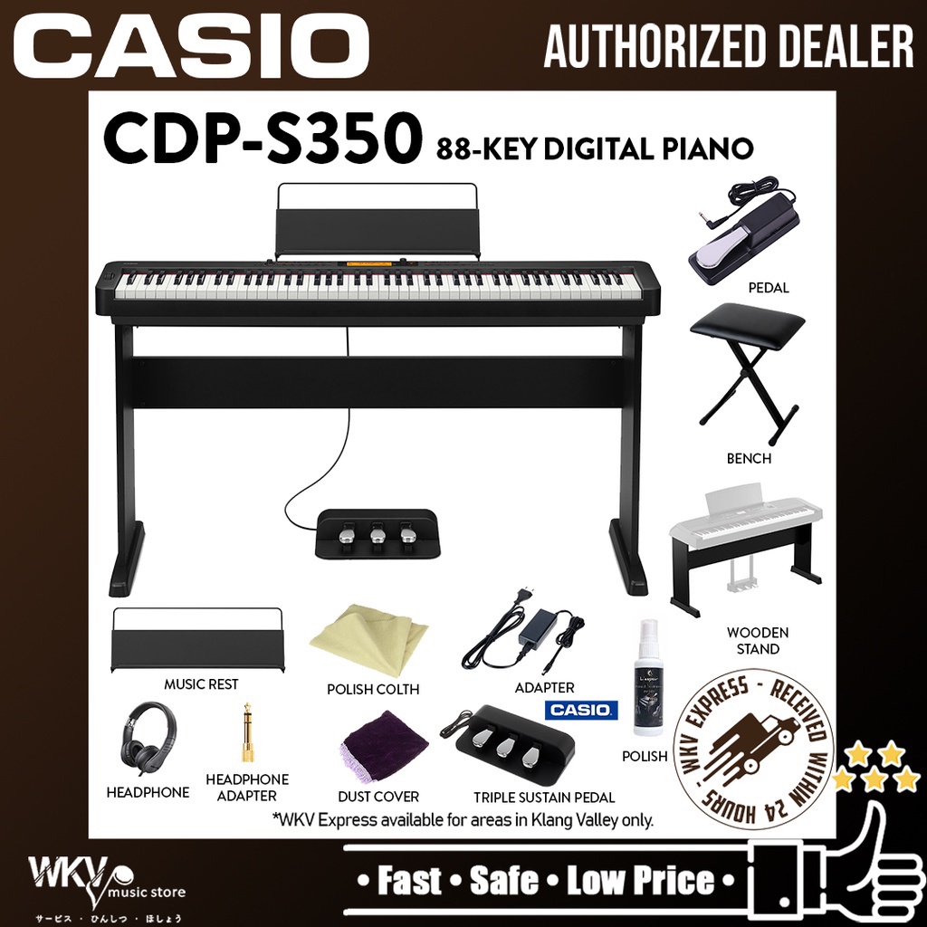 Casio CDPS350 88key Digital Piano with Keyboard Stand, Keyboard Bench