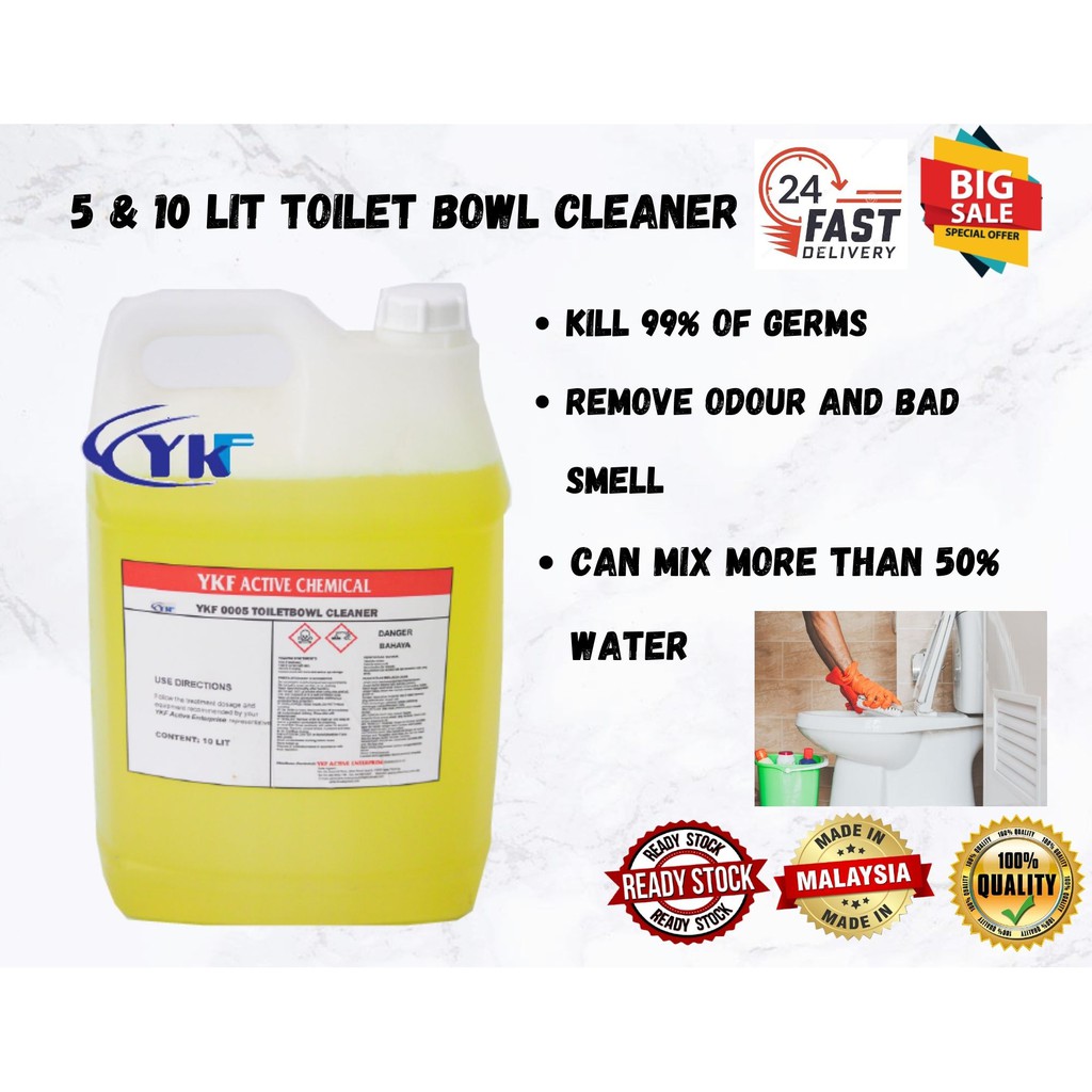 YKF Toilet Bowl Liquid Cleaner 10 LIT Heavy Duty Acid Clean Pembersih ...