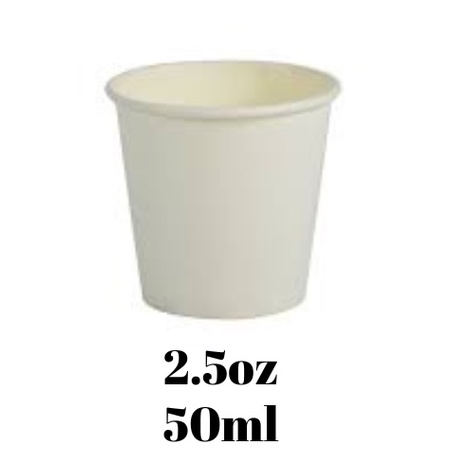 [50PCS] Paper Sample Cup/ 2.5oz Paper Cup Plain White / Cawan Plastik ...