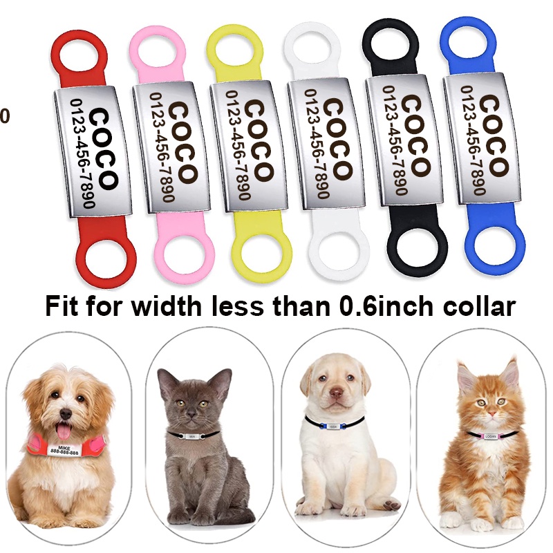 Pet ID Tags Stainless Steel Dog Tag Custom Engraved Cat Collar Name