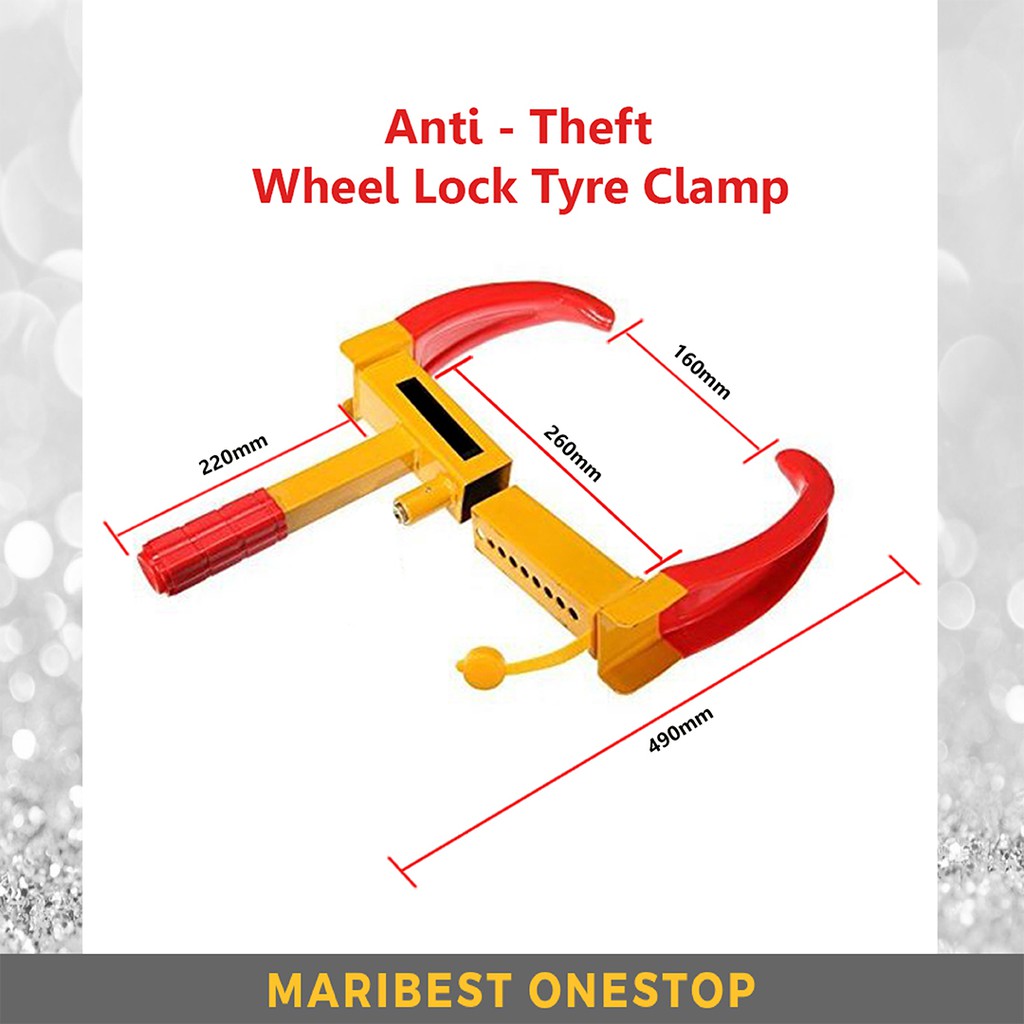Universal Car Wheel Lock AntiTheft Tyre Car Clamp Safety Tire Security