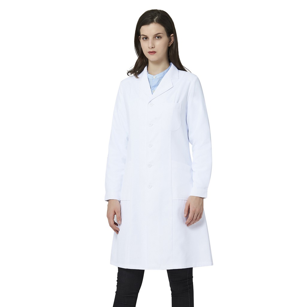UNISEX White Lab Coat SHORT LONG SLEEVES KOT MAKMAL LENGAN PENDEK