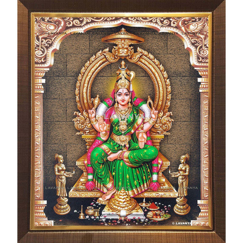 Bhuvaneswari Amman Green Arch Digital Photo With Lamination And Frame ...