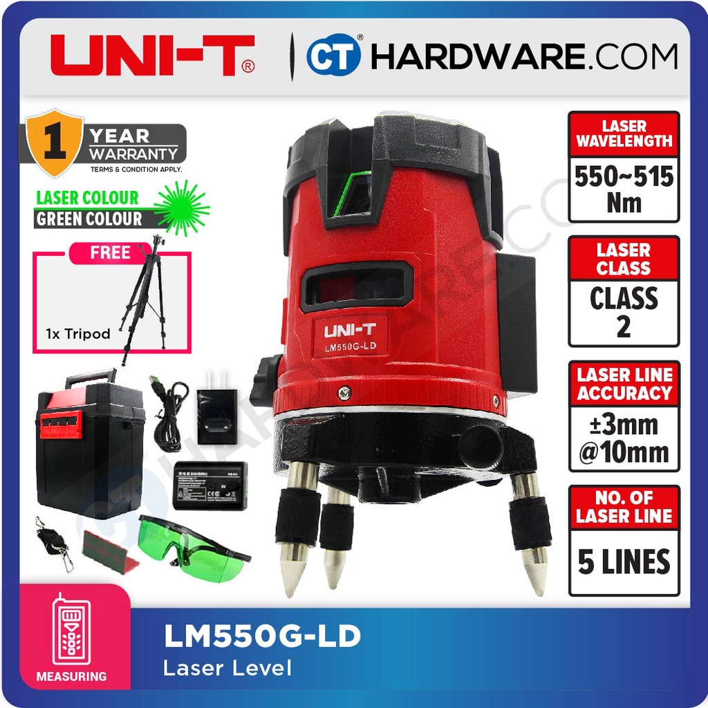 UNIT LM550GLD LASER LEVEL / LINE LASER 20M GREEN LASER 510515Nm
