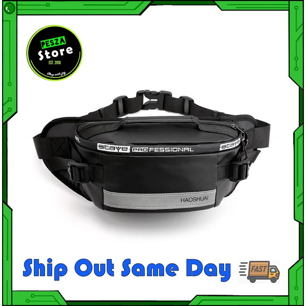 Waterproof Waist Bag Nylon Men Women Reflective Anti-Theft Crossbody ...