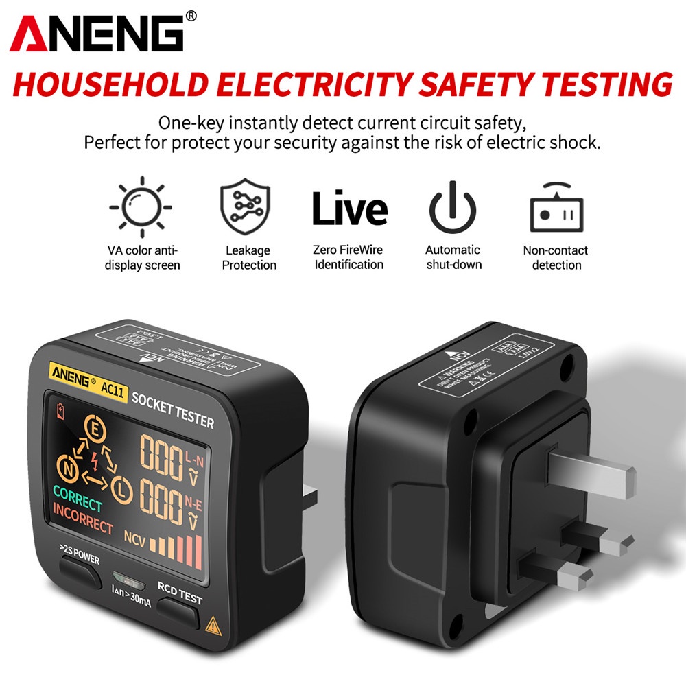 ANENG AC11 Digital Smart Socket Tester Voltage Test Socket Detector US ...