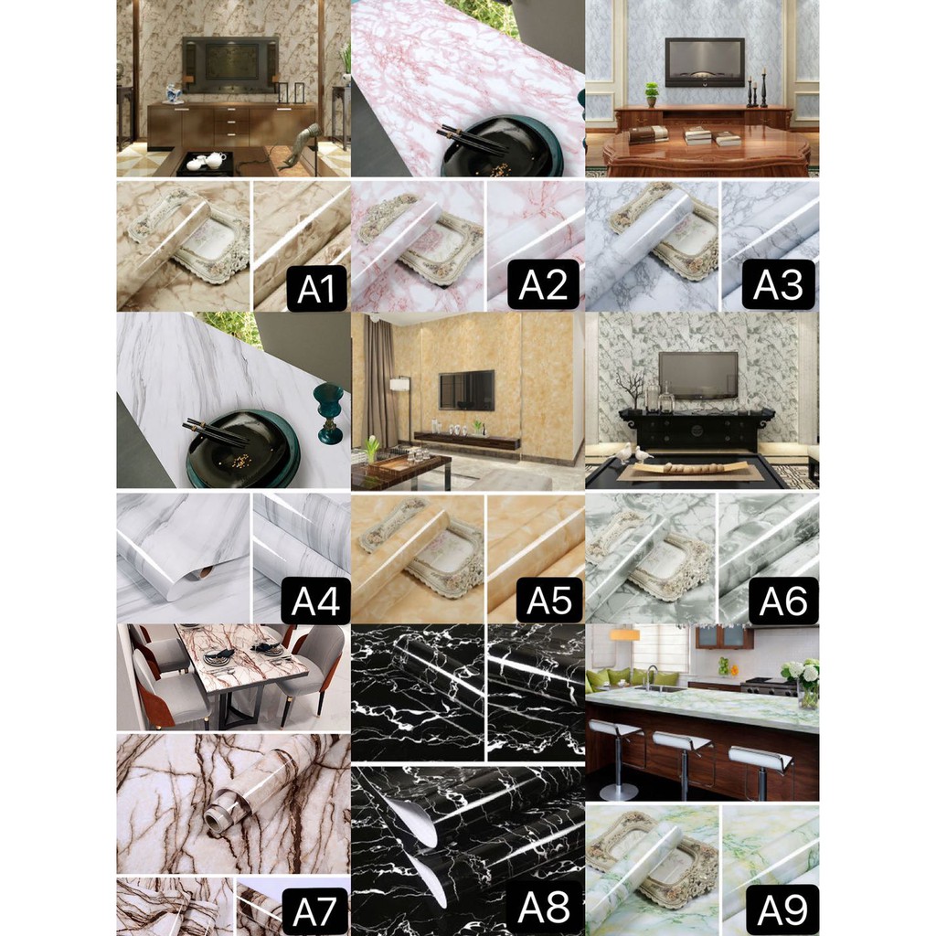 (60cm x 5 meter) Marble Wallpaper Cabinet Wallpaper Furniture Film ...
