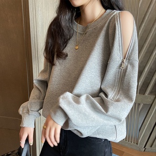 Shoulder discount zipper sweater