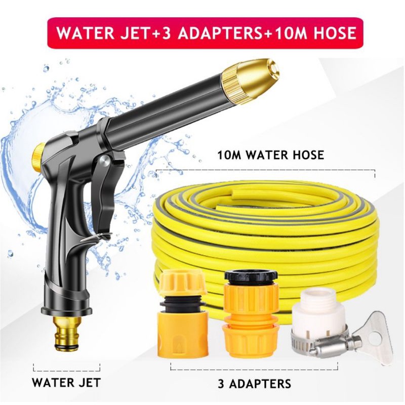 Water Jet Car Wash Gun High Pressure Spray Splash Hose Nozzle Sprinkler ...