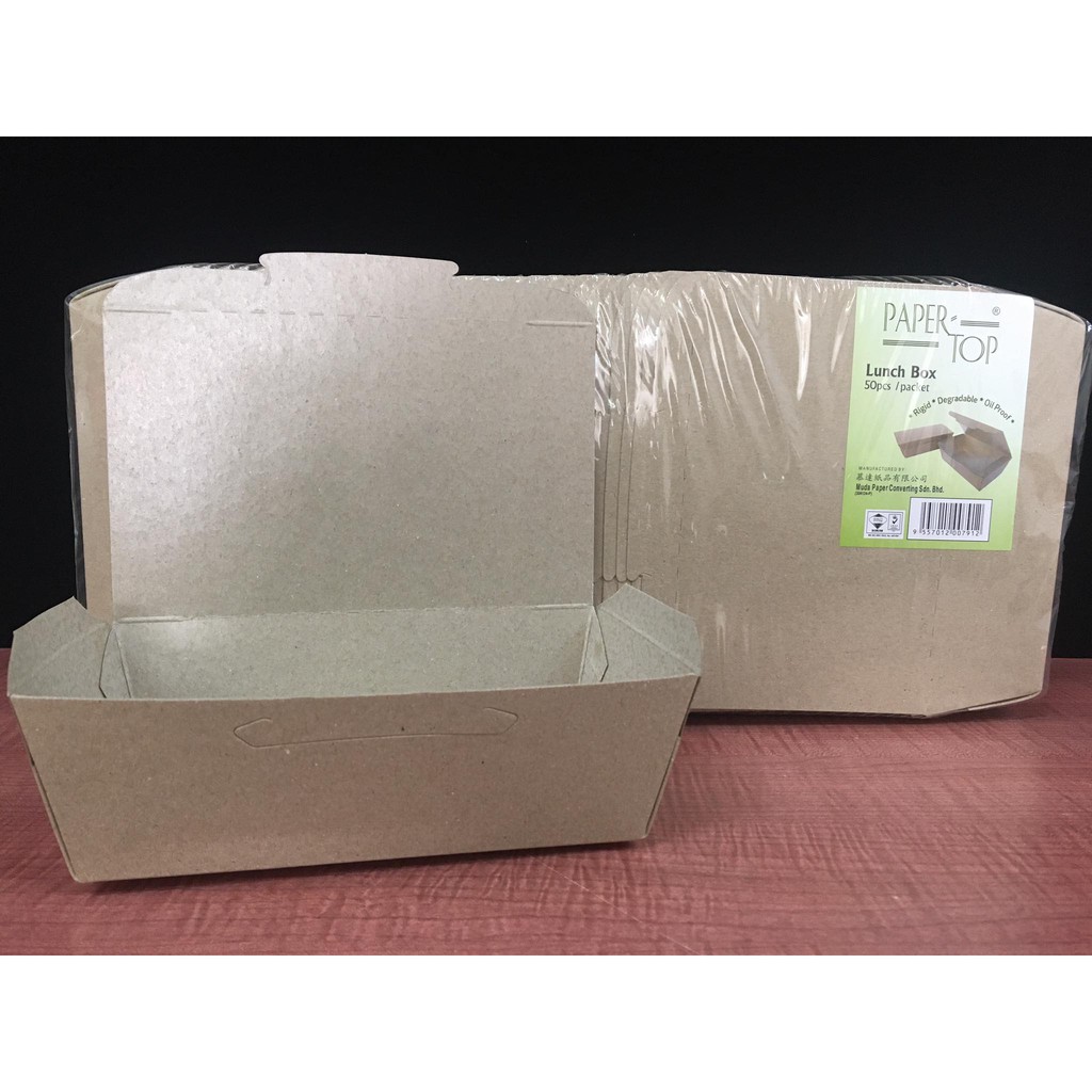 (50pcs per set) Paper Lunch Box - Brown - Disposable Paper Lunch Box ...