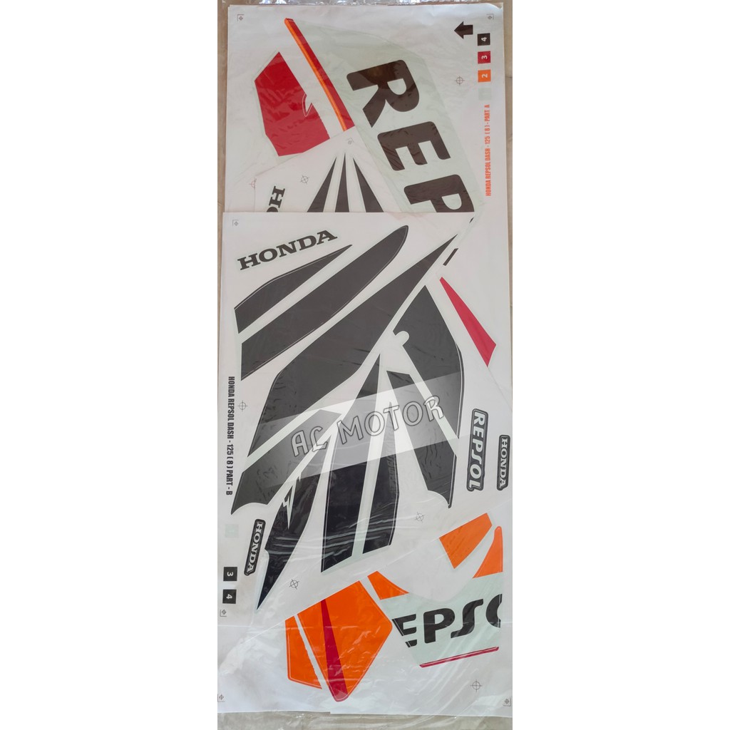 HONDA REPSOL DASH - 125 ( 8 ) PGM - FI BODY STICKER | Shopee Malaysia