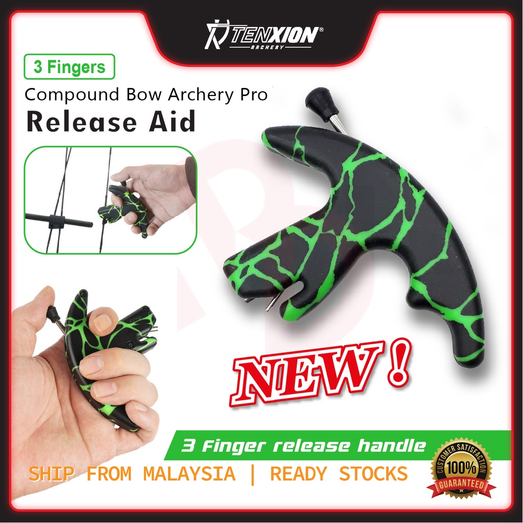 Tenxion Achery 3 Fingers Release Aid Compound Recurve Bows Shooting