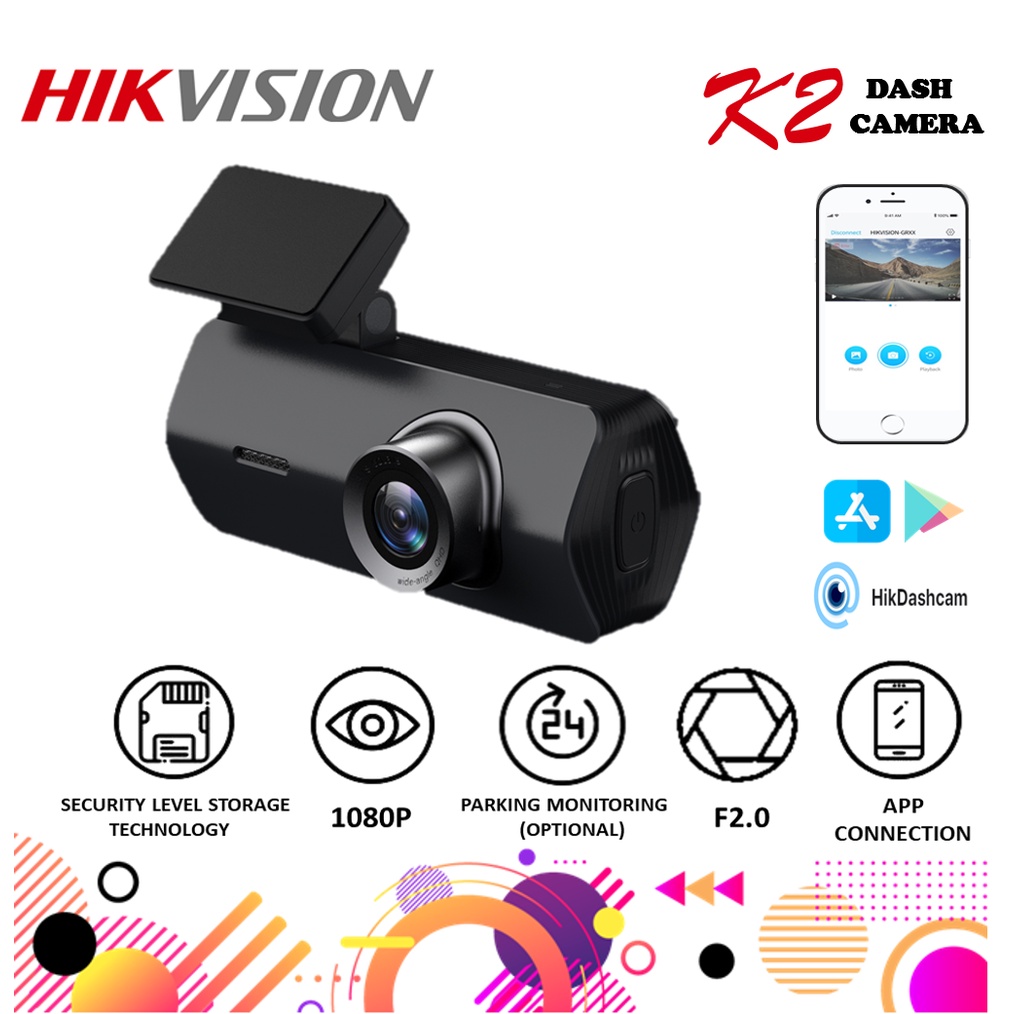 Hikvision K2 Car Dash Cam Camera 1080p Full Hd I Wide Angle Front 