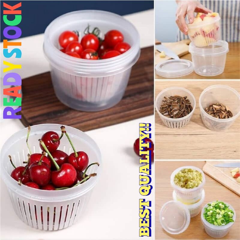 bekas letak makanan bekas tapis Drain Sealed Box Airtight Food Garlic