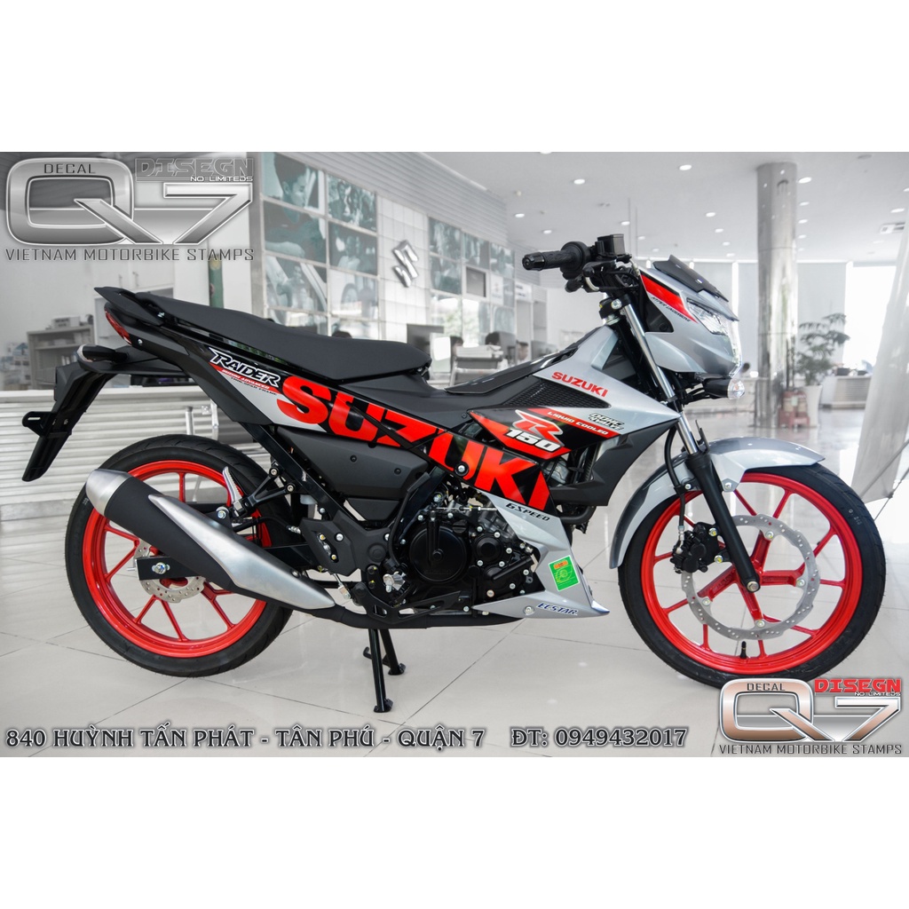 RAIDER FI REMOVABLE STICKER - WHITE RED BLACK STICKER MOTOR STIKER ...