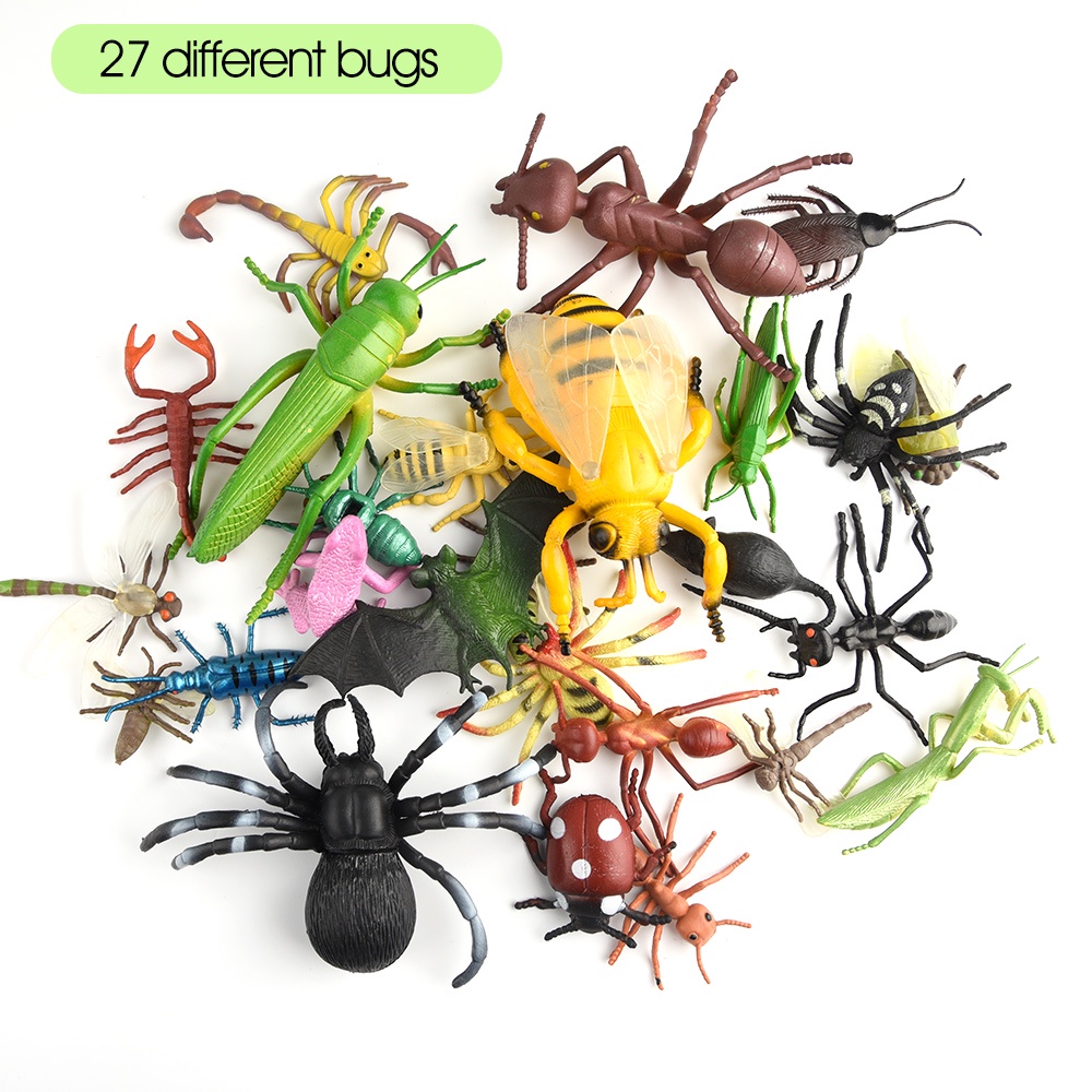 Mini figurines d'insectes jouets pour enfants, 20PCS Bugs en plastique  figurines Insectes réalistes Ensemble de jeu Assortiment Bug Animal Figure pour  Party Favors Halloween Drôle