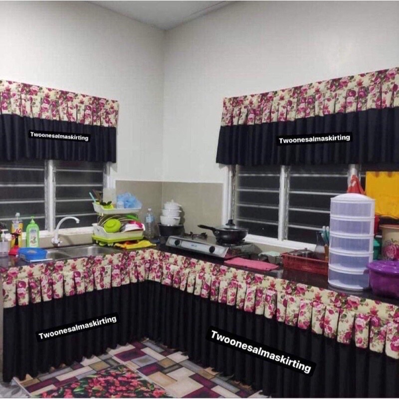 skirting table top langsir dapur hrga rm13 untuk sekaki (12 inci