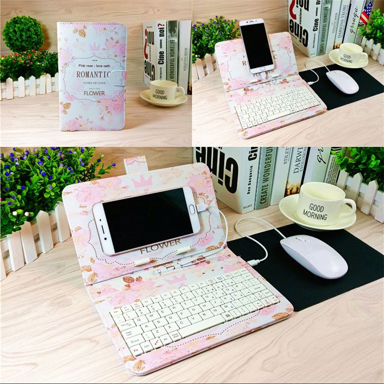 Cartoon keyboard holster mobile phone external keyboard and mouse