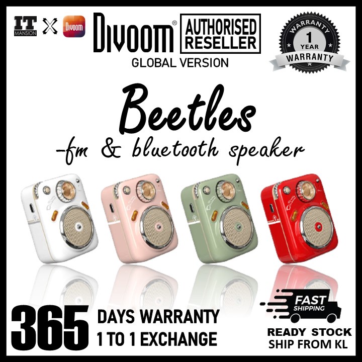Divoom Beetles - FM II Mini Portable Bluetooth Speaker Vintage Ultra ...